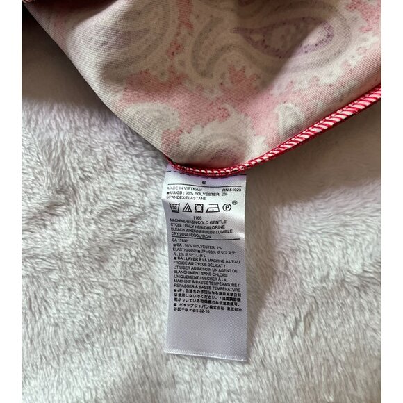 Banana Republic Womens Paisley Print Shift Dress Size 6 Red/Purple Short Sleeve - Picture 10 of 11